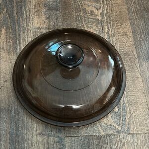 PYREX V-2.5-C Amber Vision Corning‎ Ware 8-1/2” Round Glass Replacement Lid Only